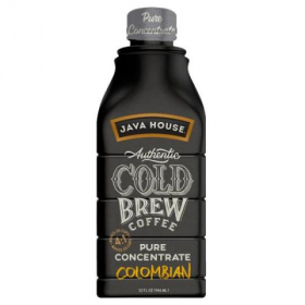 Java House - Authentic Cold Brew Colombian Black Coffee 4:1 Concentrate, 6/32 oz