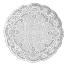 Doily, 6&quot; White French Lace