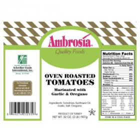 Ambrosia - Oven Roasted Tomatoes, 6/2 Lb