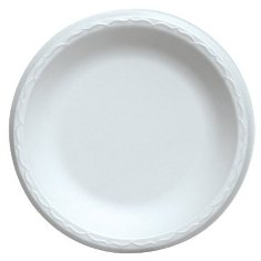 Dart - Plate, 6&quot; White Non-Laminated Foam