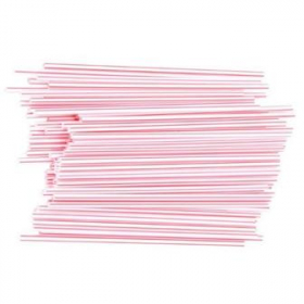 Unwrapped Stirrer, Sip &amp; Stir Cocktail, 6.75&quot; Red/White Striped