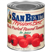 San Benito - Mission&#039;s Best Whole Peeled Round Tomatos in Juice, 6/10