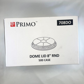 Primo - Aluminum Container Dome Lid, 8&quot; Round Clear Plastic, 500 count