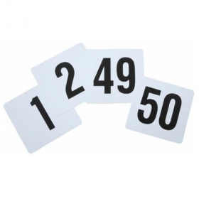 Winco - Table Numbers 1-50, 4x3.75 Plastic