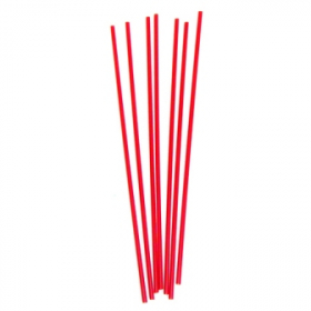 Unwrapped Straw, Semi Slim Cocktail, 8&quot; Red