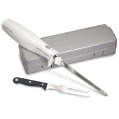 Hamilton Beach - Electric Knife with Case, Stainless Steel Blade and Fork, White