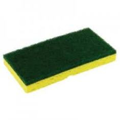 Yellow Sponge with Green Scrubber, 3.125x6.25