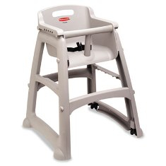 Rubbermaid - High Chair, Platinum Plastic, 24x23.5x30