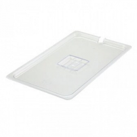 Winco - Food Pan Slotted Cover, Full Size Clear PC Plastic