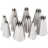 Cake Decorating/Pastry Piping Tip 10-Piece Star Set, Stainless Steel