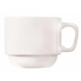 World Tableware - Porcelana Maui Cup, 7 oz Bright White Porcelain, Stackable
