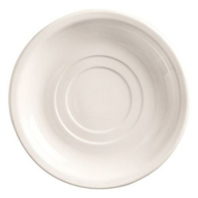 World Tableware - Porcelana Double Well Saucer, 6&quot; Bright White Porcelain