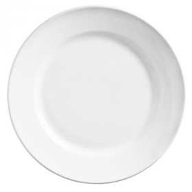 World Tableware - Porcelana Rolled Edge Plate, 11&quot; Bright White Porcelain