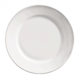 World Tableware - Porcelana Rolled Edge Plate, 12&quot; Bright White Porcelain