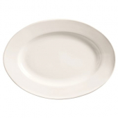 World Tableware - Porcelana Wide Rim Platter, 15.5x15.5 Oval Bright White Porcelain, 6 count