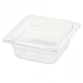 Winco - Food Pan, 1/6 Size Clear PC Plastic, 2.5&quot; Deep