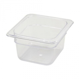 Winco - Food Pan, 1/6 Size Clear PC Plastic, 3.5&quot; Deep