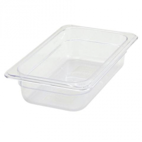 Winco - Food Pan, 1/4 Size Clear PC Plastic, 2.5&quot; Deep