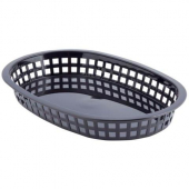 Tablecraft - Basket, Black Oval Plastic, 10.5x7x1.5