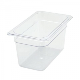 Winco - Food Pan, 1/4 Size Clear PC Plastic, 5.5&quot; Deep