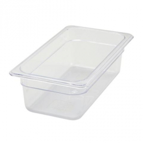 Winco - Food Pan, 1/3 Size Clear PC Plastic, 3.5&quot; Deep