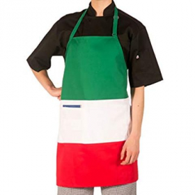 Hilite - Apron, Tri-Color (Green, White, Red) with Adjustable Neck and 2 Center Pockets, 28x30
