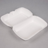Genpak - Container, White, Medium, Deep Foam Hinged, All Purpose, 9.25x5.69x3.25