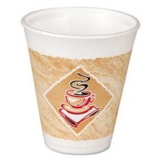 Dart - Foam Cup, Caf&eacute; Gourmet Design Print, 8 oz