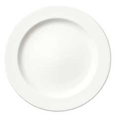 Syracuse China - Slenda Dinner Plate with Medium Rim, 10.5&quot; Royal Rideau White