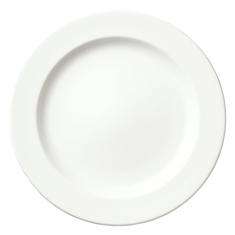 Syracuse China - Slenda Dinner Plate with Medium Rim, 9.75&quot; Royal Rideau White