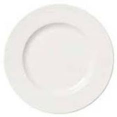 Syracuse China - Slenda Plate with Wide Rim, 12.25&quot; Royal Rideau White