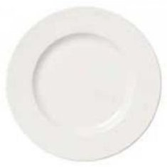 Syracuse China - Slenda Plate with Wide Rim, 10.5&quot; Royal Rideau White