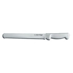 Dexter Russell - Basics Bread Knife, 12&quot; Scalloped Slicer Blade with White Plastic Handle, each