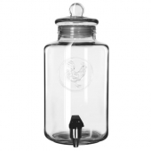 Libbey - Infusion Jar, Farmhouse Dispenser with Spigot and Glass Lid, 236.8 oz Clear Glass