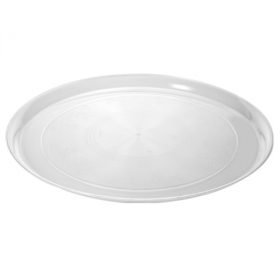 Fineline Settings - Platter Pleasers Cater Tray, 18&quot; Round Clear Plastic