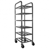 GSW - Bun Pan Rack with 6 Shelves, 20x26x70 All Welded Aluminum with 4 6&quot; Swivel Casters with Brake,
