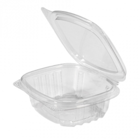 Genpak - Deli Container with Hinged Lid, 4 oz Clear Plastic, 400 count