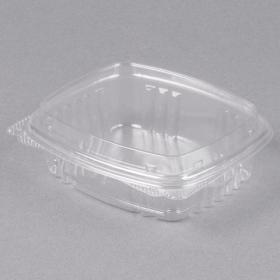 Genpak - Deli Container with Hinged Dome Lid, 8 oz Clear Plastic