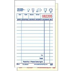 Guestcheck Waiter Pad, Carbonless 2 Part White with Cardboard Cover, 13 Lines, 3.5x6, 100/50