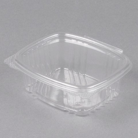 Genpak - Deli Container with Hinged Lid, 12 oz Clear Plastic