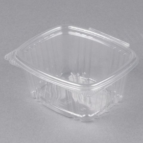 Genpak - Deli Container with Hinged Lid, 16 oz Clear Plastic