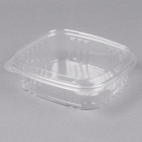 Genpak - Deli Container with Hinged Dome Lid, 24 oz Clear Plastic
