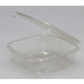 Deli Container, Hinged Clear Plastic, 48 oz