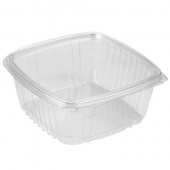 Genpak - Deli Container with Hinged Lid, 64 oz Clear Plastic, 200 count