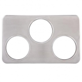 Winco - Adapter Plate, Stainless Steel with 3 Inset Holes (6.375&quot;), Fits 4 Qt