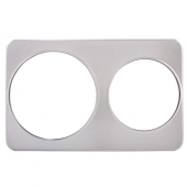 Winco - Adapter Plate, Stainless Steel with 2 Inset Holes (8.375&quot; and 10.375&quot;), Fits 7 Qt and 10 Qt