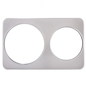 Winco - Adapter Plate, Stainless Steel with 2 Inset Holes (8.375&quot; and 10.375&quot;), Fits 7 Qt and 10 Qt