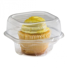 Direct Pack - Single Cupcake Container, 4.87x4.25x3.13 Clear PLA Plastic