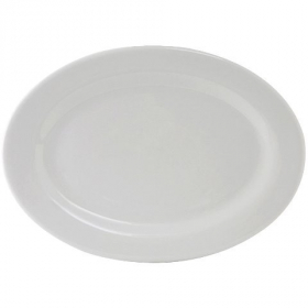 Tuxton - Alaska Platter, 11.75x8.5 Oval Porcelain White, 12 count