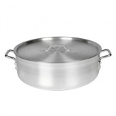 Brazier with Lid, 35 Qt Mirror-Finished Aluminum, each